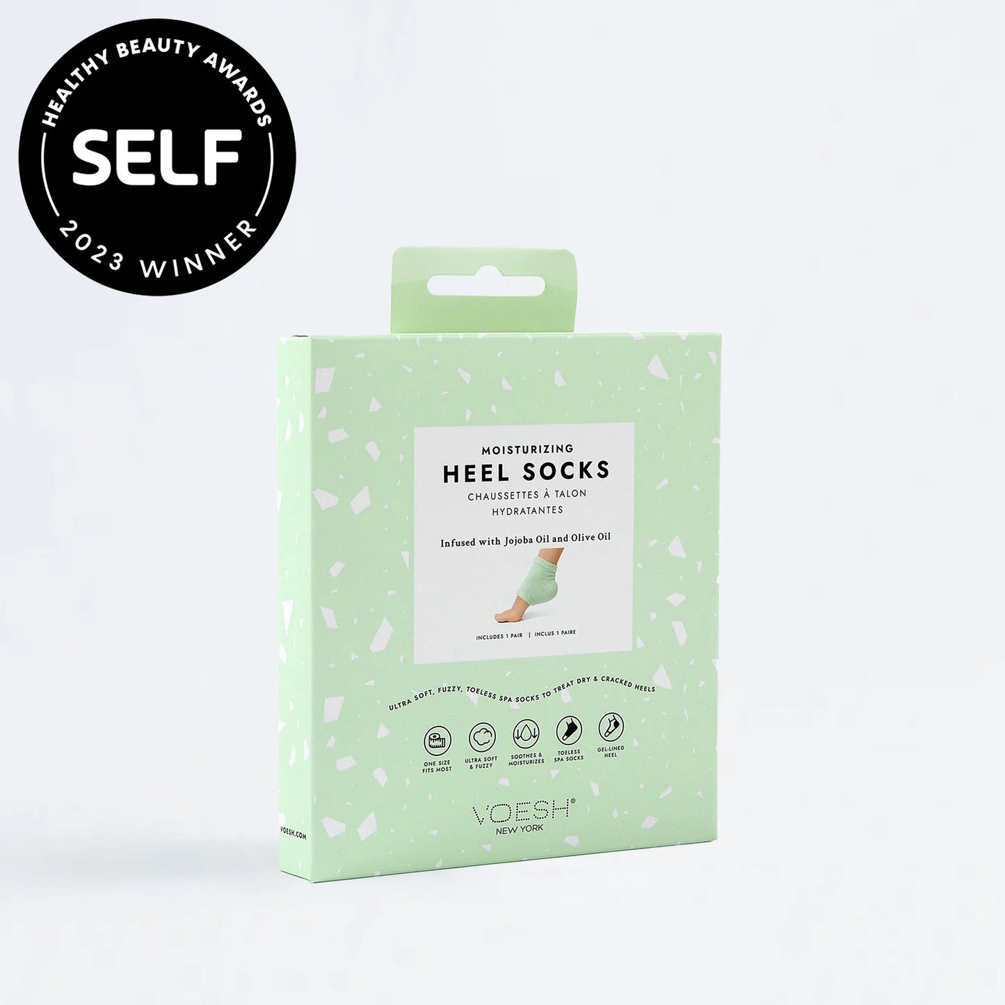 Voesh Moisturizing Heel Socks Green