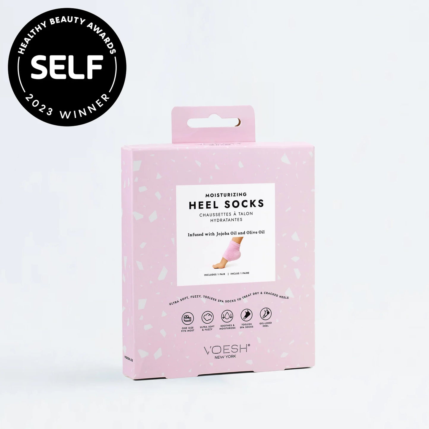 Voesh-Moisturizing Heel Socks Pink