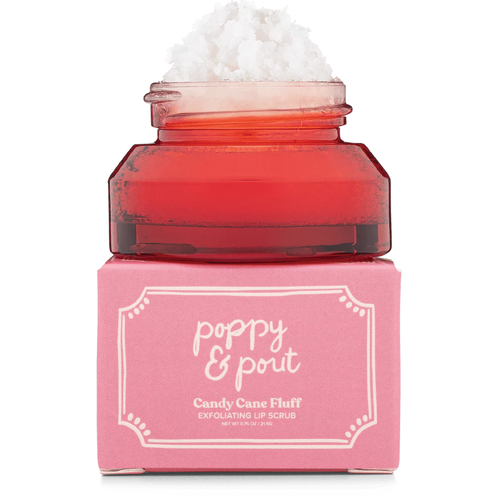 Poppy & Pout Candy Cane Fluff Lip Scrub
